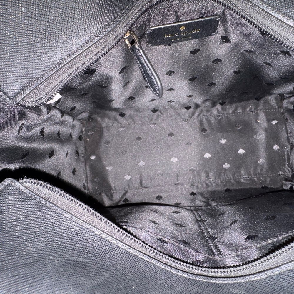 kate spade Black Leather Structured Satchel with Gold Logo with matching wallet. - Picture 5 of 8